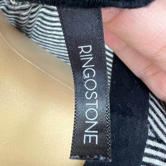 Ringostone MEDIUM Black Striped Panda Donut Worry Crop Baby tee Shirt T-Shirt - Picture 6 of 6